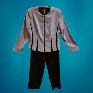 Positive Attitude Black/Tan Women's 2-Piece Pantsuit - 12P